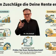 Dr. Utz Anhalt erklärt, was eine gute Rente ausmacht: Zuschläge durch Lebensumstände (z.B. Kindererziehung) und Erwerbsleben (z.B. Minijobs) können die Rente erhöhen.