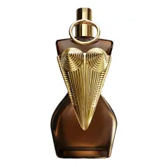 Złoty gorset zdobi butelkę perfum Jean Paul Gaultier Gaultier Divine, symbolizując boską moc i kobiecą siłę.