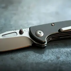 Navaja táctica plegable de acero gris, con clip metálico y diseño robusto. La mejor navaja táctica para cualquier situación.