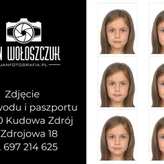 Zdjęcie do dowodu i paszportu dla dziewczynki. Jan Wołoszczuk, Kudowa Zdrój.