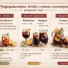 Orzeźwiające drinki z winem: Red Wine Spritzer, Kalimotxo i Sangria. Wino z sokiem i owocami to idealna propozycja na lato.