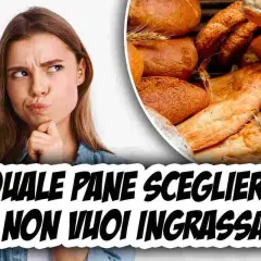 Ragazza pensierosa davanti a una selezione di pani. La domanda è: quale pane scegliere se non vuoi ingrassare?