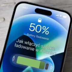 iPhone z 50% baterii. Dowiedz się, jak naładować iPhone bez ładowarki, włączając szybkie ładowanie.
