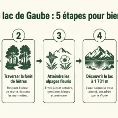 Rando lac de Gaube : 5 étapes pour bien la vivre. De Pont d'Espagne à la découverte du lac, en passant par la forêt et les alpages fleuris.