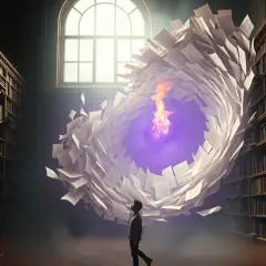 W bibliotece wir papierów z płomieniem w środku. Jakby sennik była dziewczyna partnera, odkrywa tajemnice.
