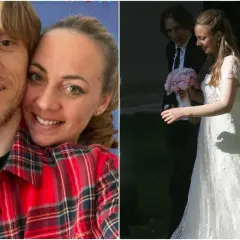 Luka Modrić z żoną Vanją Bosnić – zdjęcie z wesela i selfie.