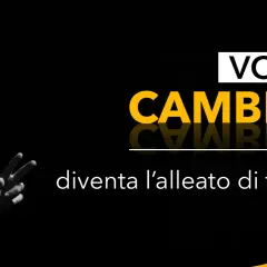 Uomo con gesto deciso, testo "VOGLIO CAMBIARE VITA" e "diventa l'alleato di te stesso".