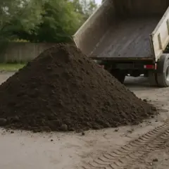 Koparka wysypuje ziemię, tworząc kopiec. Zastanawiasz się, ile waży m3 piasku? To zależy od jego wilgotności i składu.