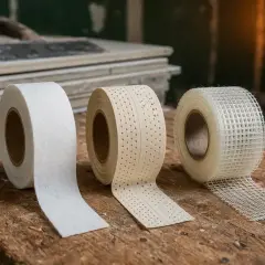 Nastri per cartongesso: una rete, una carta forata e una in tessuto. Essenziali per giunzioni perfette.