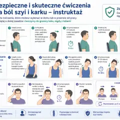Ćwiczenia na szyję i kark: retrakcja, rozluźnianie mięśni, izometryczne. Instruktaż z ilustracjami.