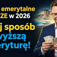 Uśmiechnięty mężczyzna z pieniędzmi, wizja luksusowej emerytury. Dowiedz się, gdzie najlepiej odkładać pieniądze na emeryturę, by zapewnić sobie komfort.