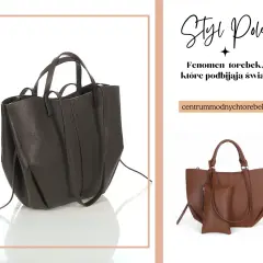 Eleganckie włoskie marki torebek, które podbijają świat. Brązowa shopperka i mniejsza torebka na ramię.