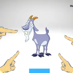 Capra con espressione colpevole, circondata da mani che puntano il dito. Il **capo espiatorio significato** è chiaro: tutti accusano lei.