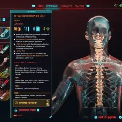 Cyberdeck Tetratronic Rippler MK.5 - jedna z najlepszych broni w Cyberpunk 2077, pozwala na szybkie hakowanie wrogów i urządzeń.