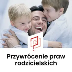 Szczęśliwy ojciec z dwójką dzieci. Pomagamy w przywróceniu władzy rodzicielskiej po ograniczeniu.