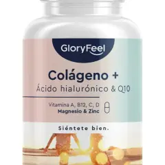 GloryFeel Colágeno + Ácido Hialurónico & Q10. Descubre para qué sirve el marine collagen para tu bienestar. Vitaminas y minerales.