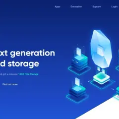 Icedrive: la próxima generación de almacenamiento en la nube, con 10GB gratis. Diseño futurista con cristales y servidores.