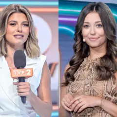Dwie prezenterki telewizyjne, jedna z mikrofonem TVP 2.