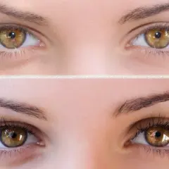 Prima e dopo: ciglia naturali e ciglia con extension. Scopri come pettinare le extension ciglia per un look impeccabile.