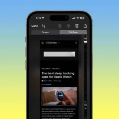 Zrzut ekranu telefonu z artykułem o najlepszych aplikacjach do śledzenia snu na Apple Watch.