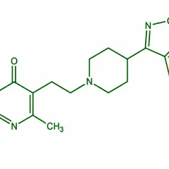 Chemische Strukturformel von Risperidon, einem Medikament, das bei Demenz eingesetzt wird.