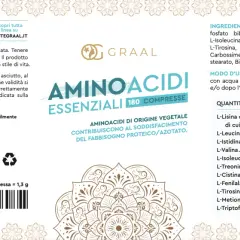 Integratori di aminoacidi essenziali quali sono: L-Lisina, L-Leucina, L-Istidina, L-Isoleucina, L-Valina, L-Treonina, L-Cistina, L-Fenilalanina, L-Tirosina, L-Metionina, L-Triptofano.