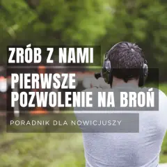 Strzelec na strzelnicy, który stara się o pierwsze pozwolenie na broń. Dowiedz się, kto wydaje pozwolenie na broń.