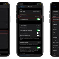 Na ekranie iPhone'a widać ustawienia muzyki, gdzie wybrano gotowe ustawienia equalizera: "Elektroniczna".