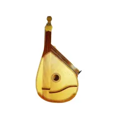 Piękna bandura, ukraiński instrument strunowy, z drewnianym korpusem i licznymi strunami, gotowa do wydobycia melodii.