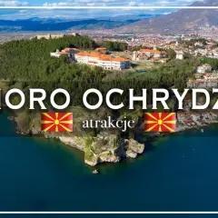 Macedonia: wakacje nad Jeziorem Ochrydzkim. Widok na miasto i zabytki z lotu ptaka.