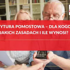 Emerytura pomostowa: dla kogo, na jakich zasadach i ile wynosi? Para seniorów analizuje dokumenty, przygotowując się do świadczeń.