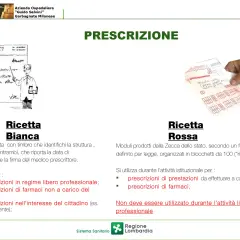 Confronto tra ricetta bianca e rossa: la bianca è intestata, la rossa è un modulo della Zecca.