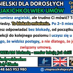 Chcesz wiedzieć, jak nauczyć się mówić po angielsku bez blokady? Szkoła Utopia oferuje lekcje indywidualne online, bez długoterminowych umów. Przełam barierę mówienia!