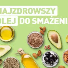 Naczynia z olejami, awokado, oliwkami, migdałami, siemieniem lnianym i innymi nasionami.