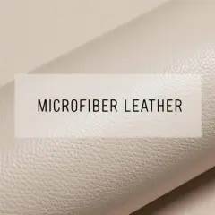 A rolled piece of beige microfiber leather with a textured surface.