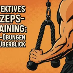 Effektives Trizeps-Training: Top-Übungen im Überblick. Ein Mann trainiert seine Trizeps Muskeln mit einem Seilzug.