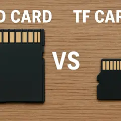Tarjeta SD vs. tarjeta TF. La tarjeta TF es una versión más pequeña de la tarjeta SD, ideal para dispositivos compactos.