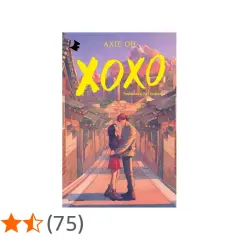 Copertina del libro "XOXO" di Axie Oh, con una coppia abbracciata in una strada coreana. Il titolo evoca il significato di amore e affetto.