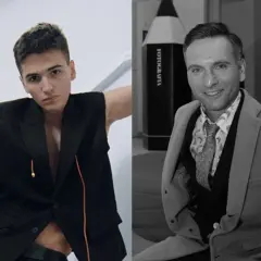 Antoni Sztaba, ojciec, w czarnej kamizelce i eleganckim garniturze.