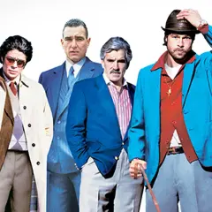 Rollistan i Snatch: Benicio del Toro, Vinnie Jones, Jason Statham, Brad Pitt, Jason Flemyng, Dennis Farina och Rade Šerbedžija.