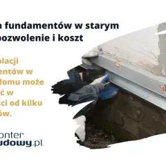 Izolacja pionowa fundamentów w starym domu – poznaj koszt i czynniki wpływające na cenę. Prace budowlane w toku.