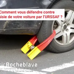 Une voiture est immobilisée par un sabot rouge et jaune, symbole d'une déclaration valant saisie par l'URSSAF.
