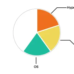 Diagramme circulaire montrant la répartition des ressources, avec une section étiquetée "Hyperviseur Type 2".