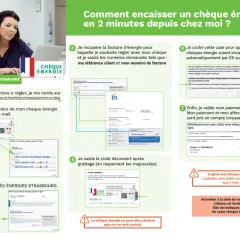 Comment utiliser le chèque énergie : munissez-vous d'une facture, saisissez le numéro de votre chèque énergie et le code découvert.