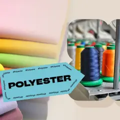 Des rouleaux de fil de fibre synthétique polyester de différentes couleurs, prêts à être utilisés dans l'industrie textile.