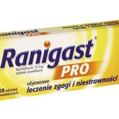 Ranigast PRO na zgagę i niestrawność. Opakowanie 10 tabletek powlekanych. Szybko usuwa objawy.