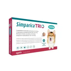 Opakowanie Simparica TRIO dla psów >10-20 kg. Sprawdź tabletki antykoncepcyjne dla psa cena.