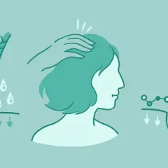 Illustration visar hur hårbotten olja kan stärka håret och främja hårväxt.