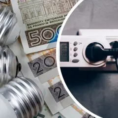Żarówki i polskie banknoty obok licznika energii elektrycznej. Zastanawiasz się, ile kwh zużywa dom dziennie?