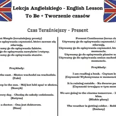 Lekcja angielskiego o czasach teraźniejszych (Present Simple i Present Continuous) z przykładami.